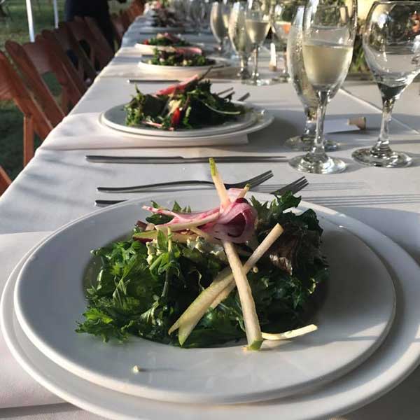 Dinnerware rental from Columbia Tent Rentals feature beautiful plates